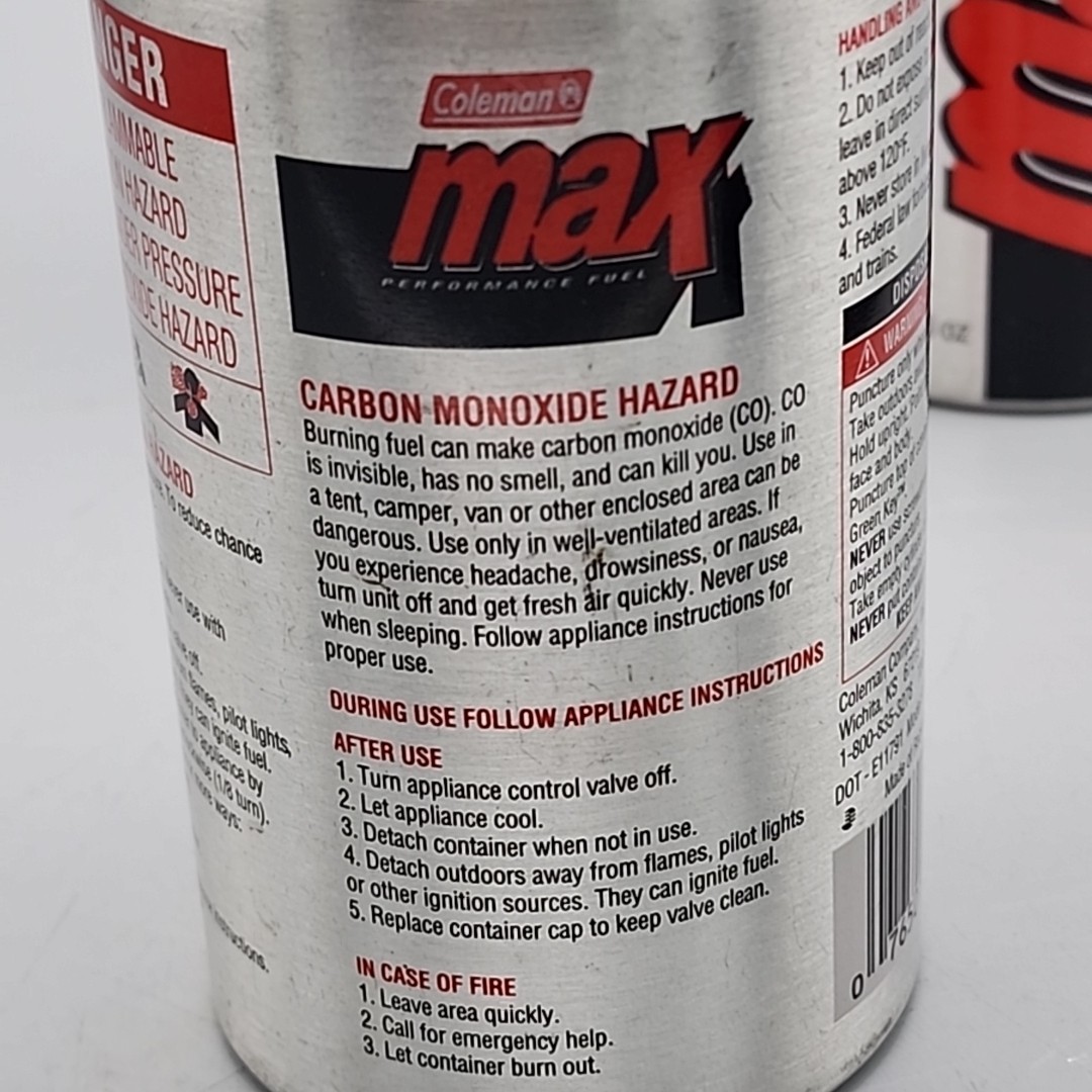 COLEMAN MAX Performance Fuel Cartridge 6oz 170g LOT OF 3