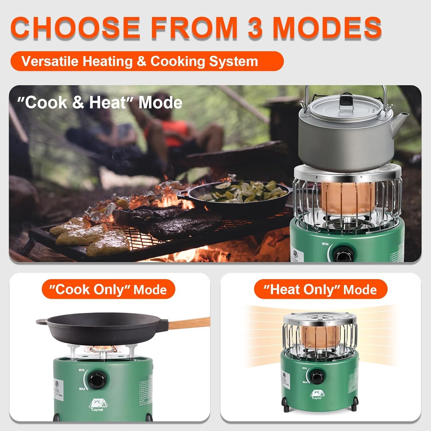 2 in 1 Portable Propane Heater Indoor Gas Stove Equipment for Outdoor Household