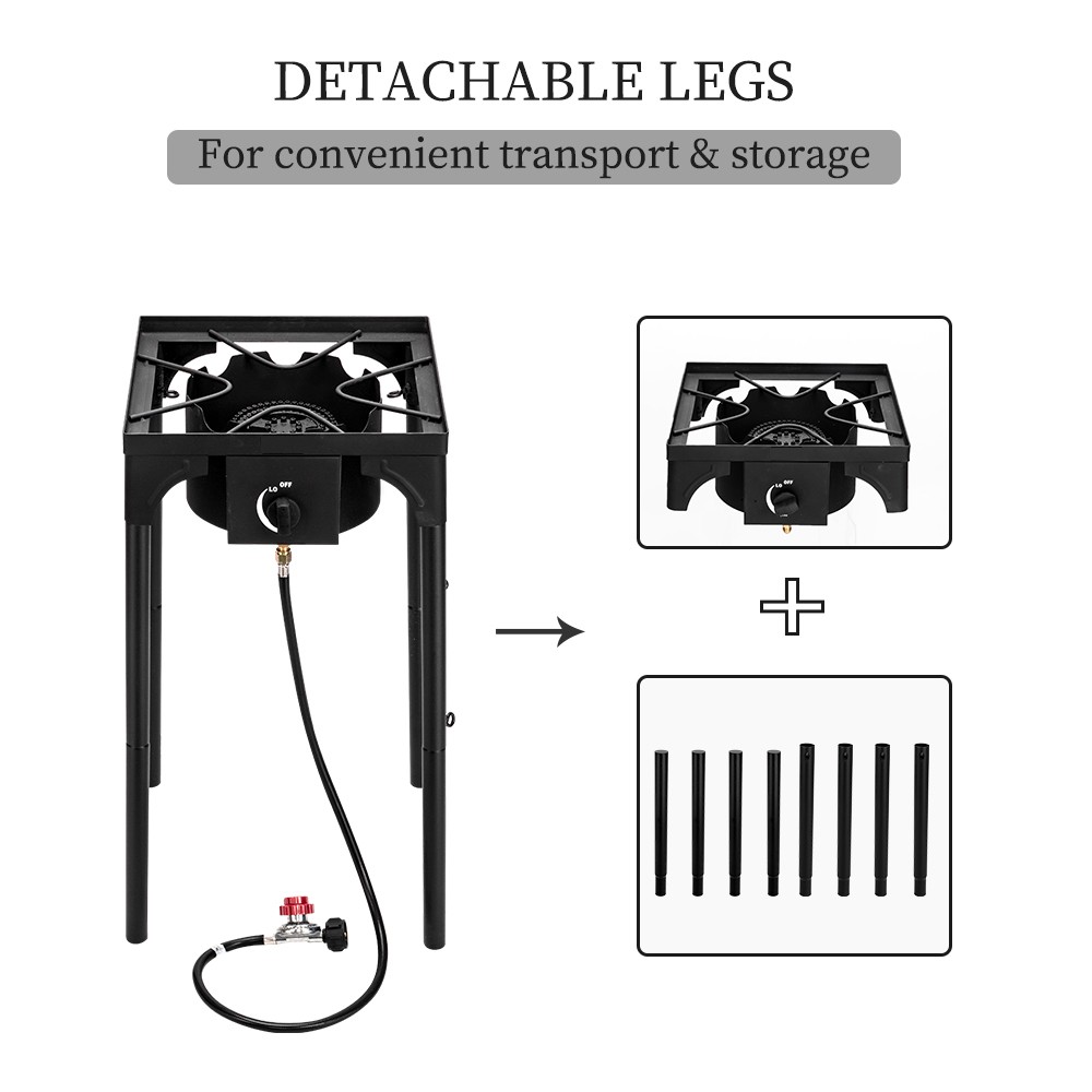 High Pressure Propane Gas Cooker Portable Cast Iron Patio Cooking Burner