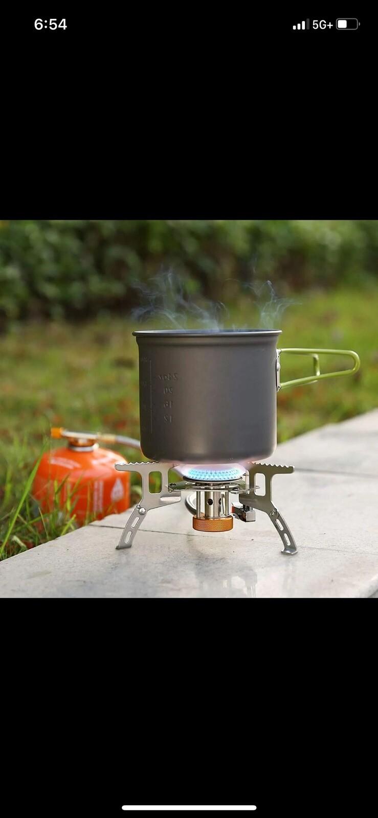 3700W Portable Backpacking Camping Gas Stove with Piezo Ignition, Burner, Case
