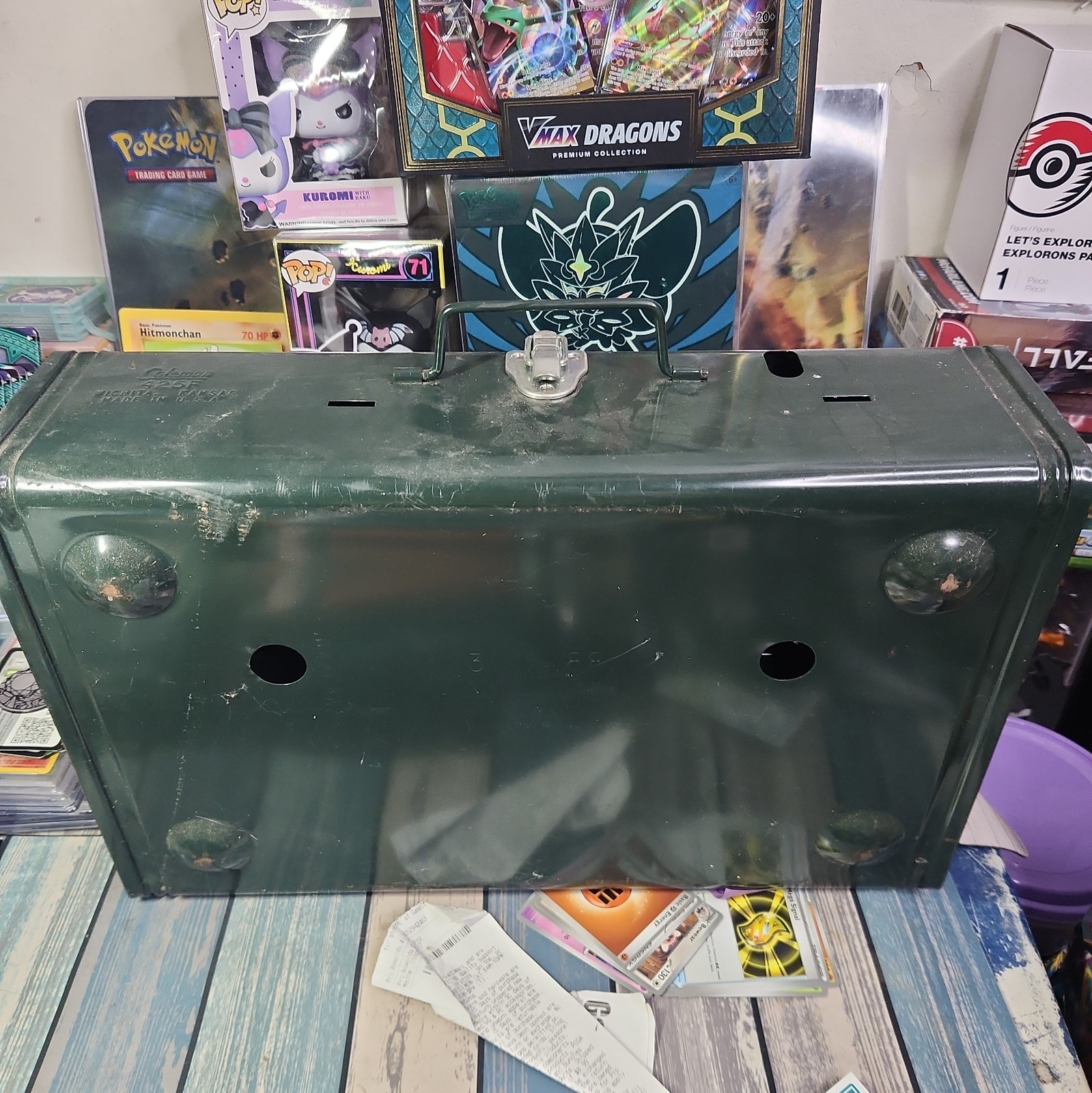 Vintage Coleman 425F Two Burner Gas (Fuel) Camping Stove Green 5/1990 VERY NICE!