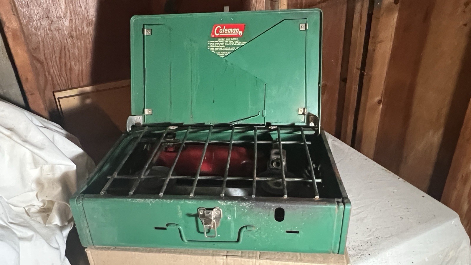 Coleman 413H 2-Burner Green Portable Gas Camping Stove System with Fuel Tank