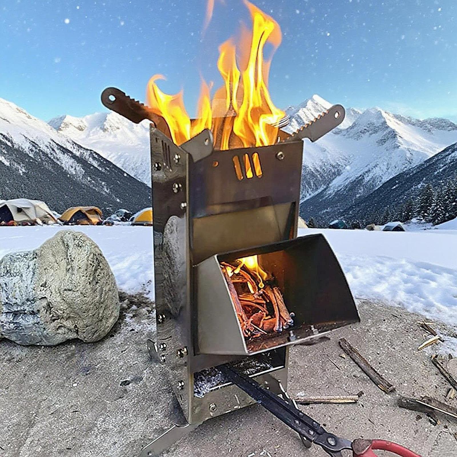 Outdoor Camping Wood Burner Versatile Furnace for Outdoor Barbecue Outside