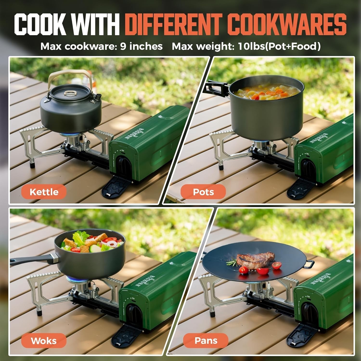 Portable Butane Gas Camping Stove – 7500 BTU Compact Folding Design with Carry B