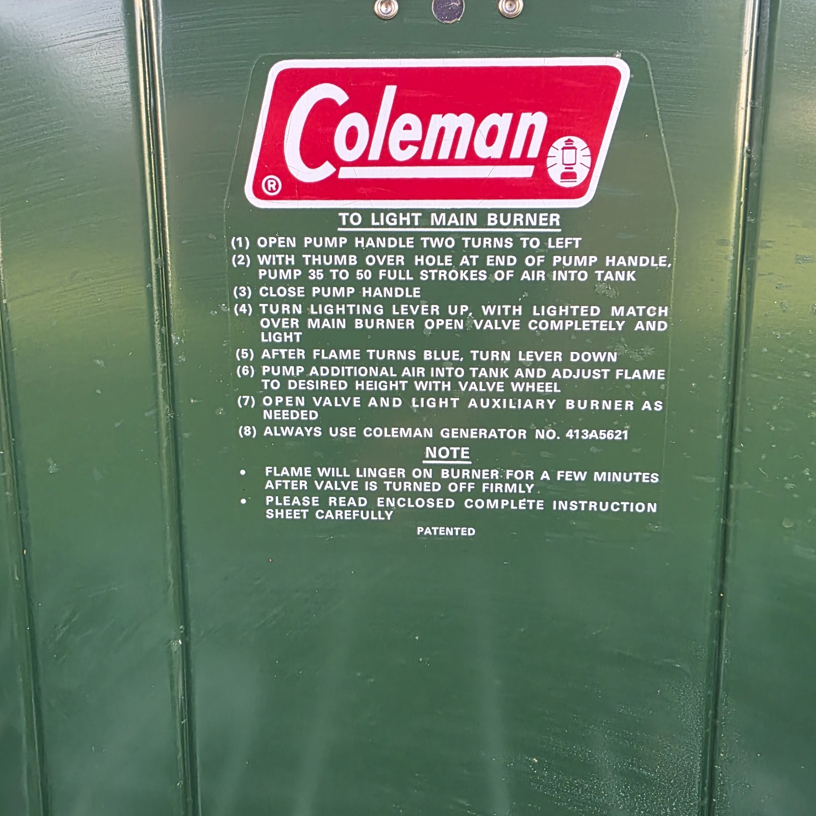 Vintage Coleman 413G / 413G499 2 Burner Camp Stove w/ Original Box Great Shape