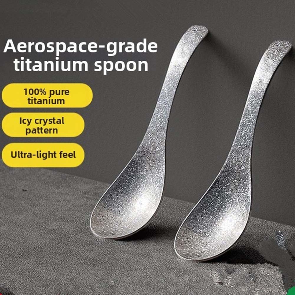 15.4cm Titanium Spoon – Pure Metal Oxidation Resistant Soup Dessert Spoon