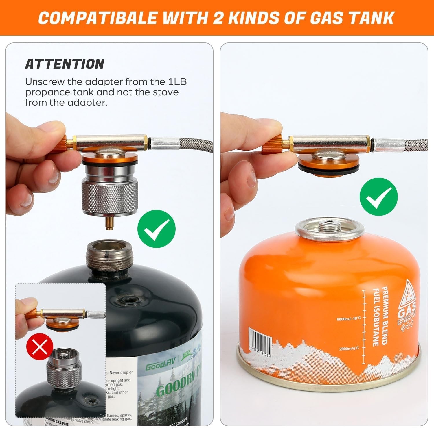 Estufa De Camping A Gas 6800W Con Adaptador Ignicion Estuche Para Excursion