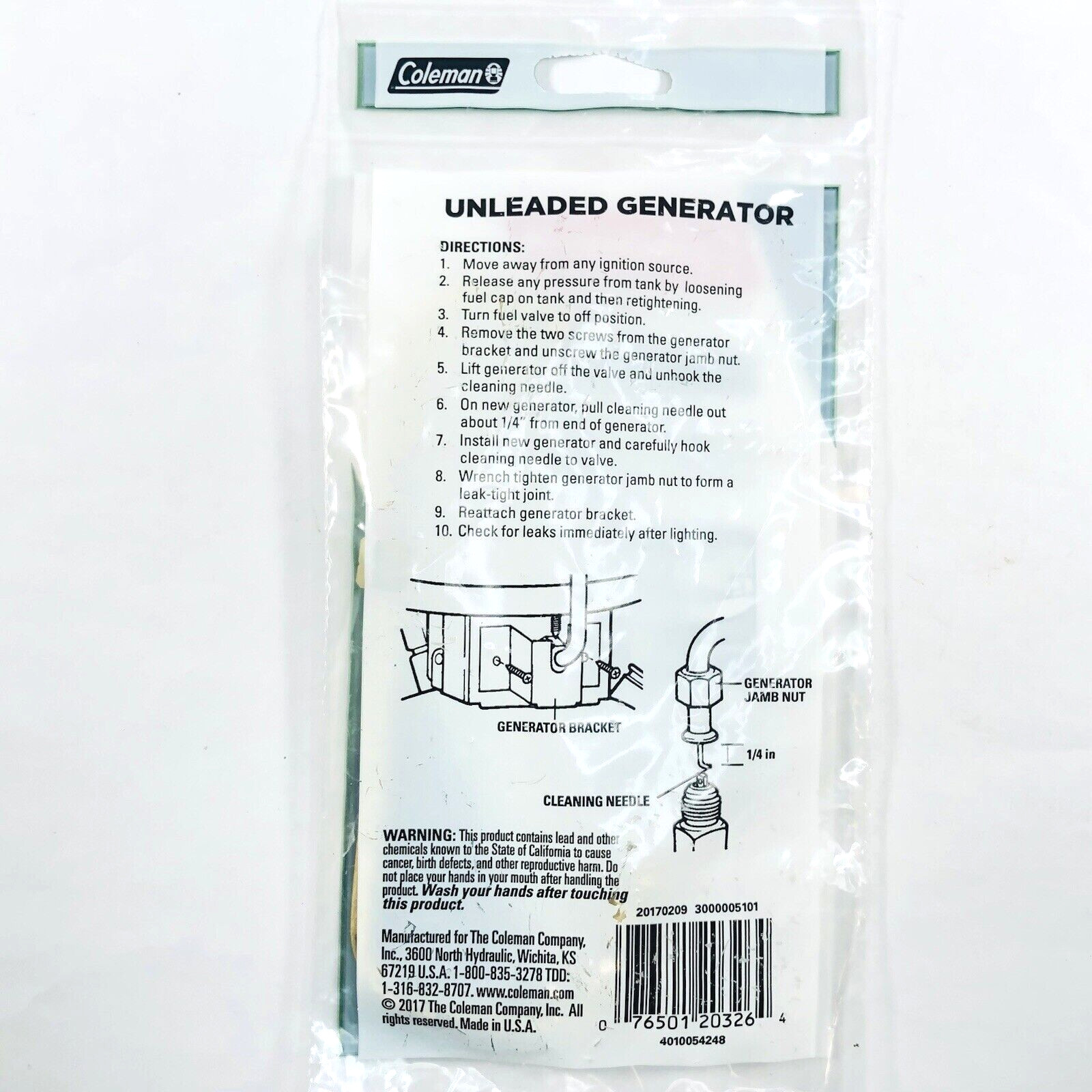 New Coleman Unleaded Generator 533-5891 for 533-700 Single Burner Stove 533