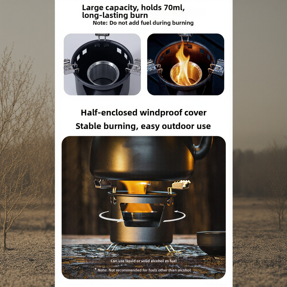 Stainless Steel Aluminum Foldable For Mini Stove for Outdoor Cooking 144g