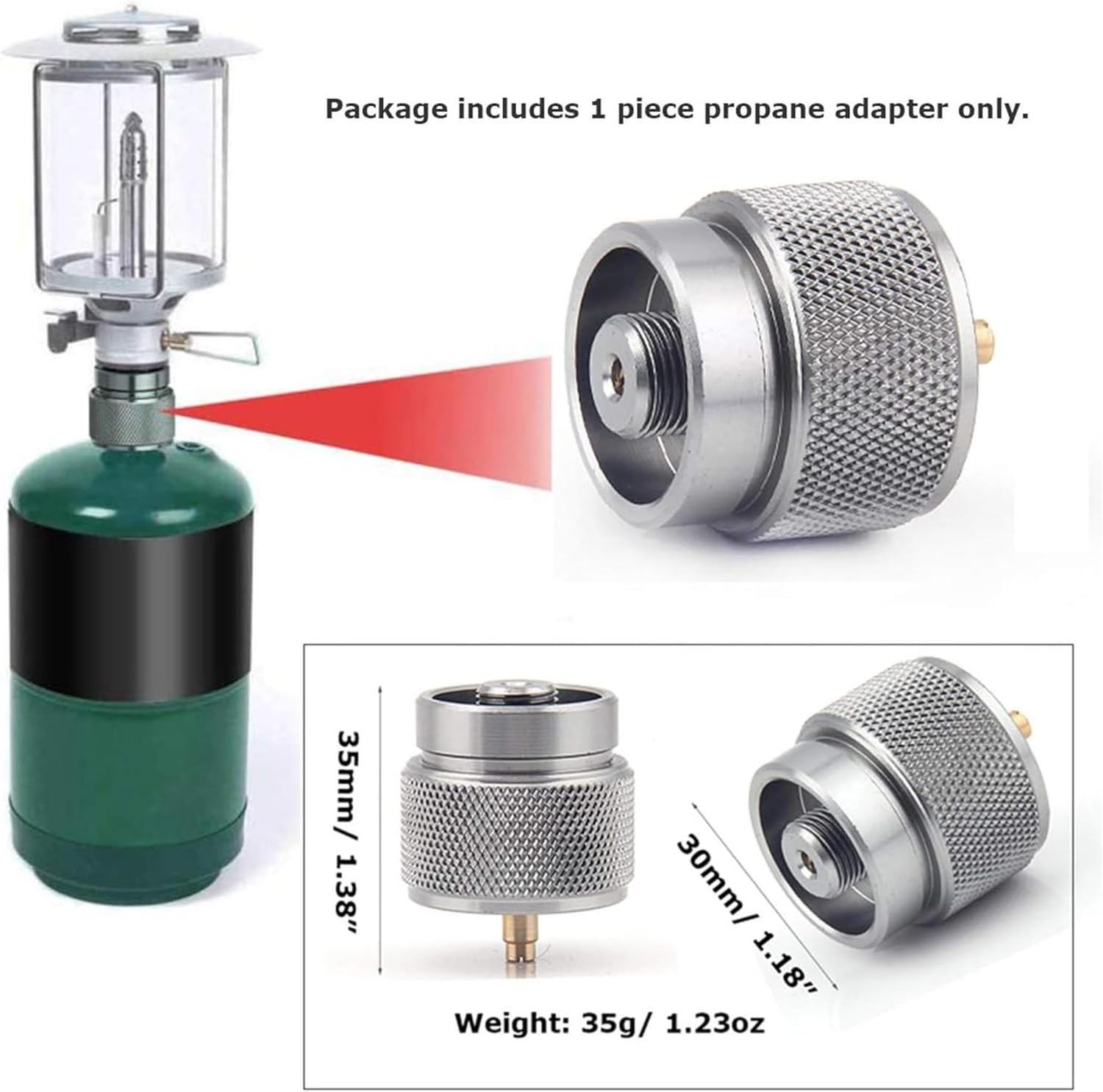 Propane to Butane Adapter 16 oz Propane Tank Gas Adapter Converter Input EN41…