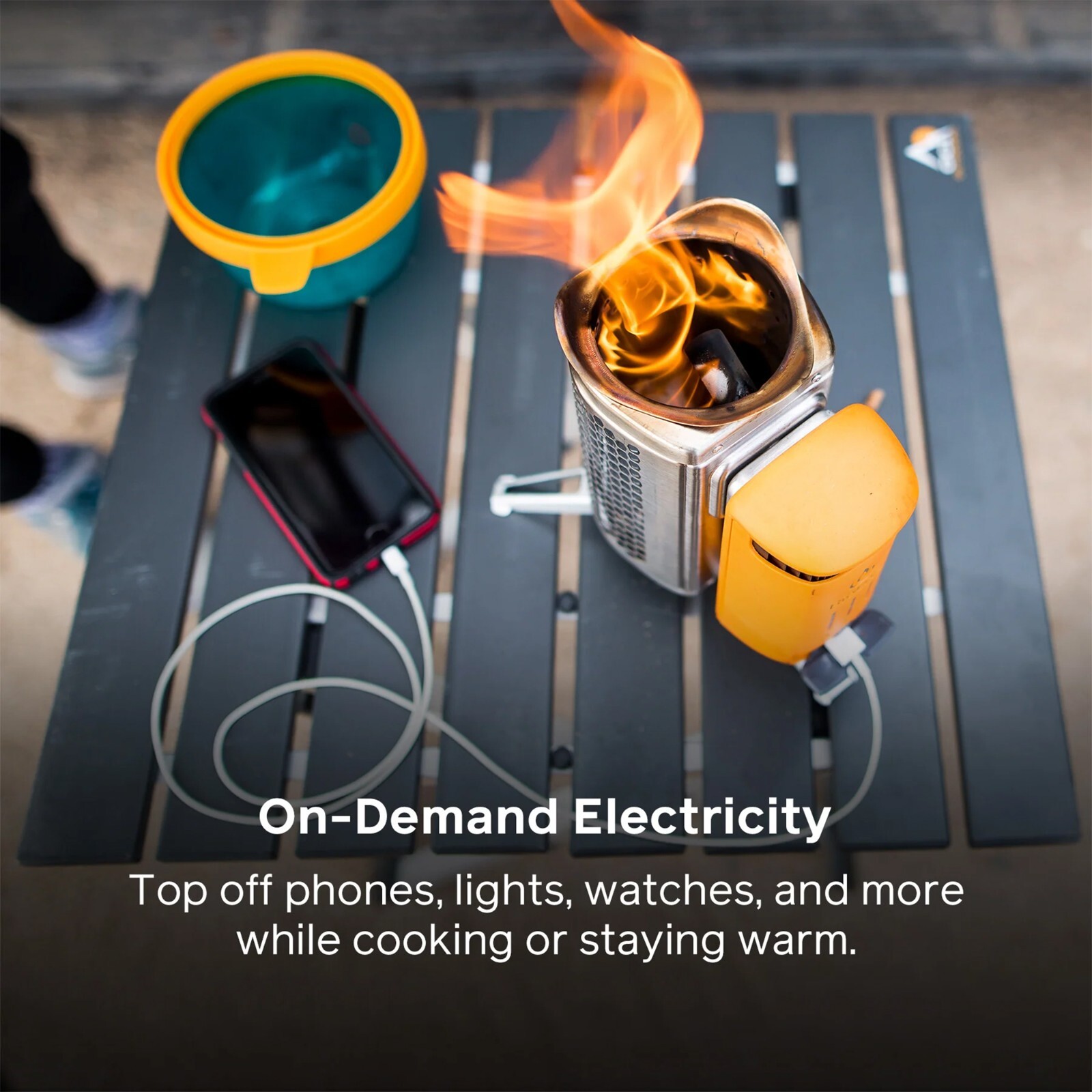 BioLite Solid Fuel Camp Stove 2+ Electricity Generator Battery USB Charger