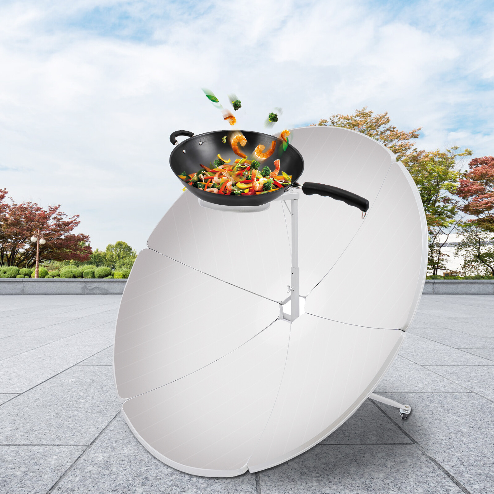 1800W Parabolic Solar Cooker High Efficiency Sun Oven 700-1000°C Outdoor Camping