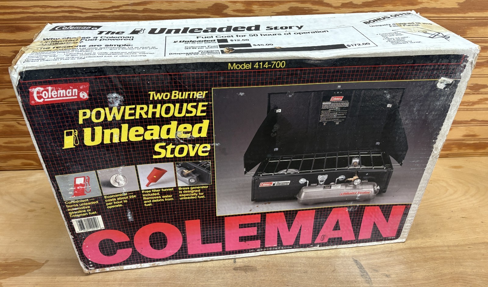 Vintage Coleman Powerhouse 414-700 Dual Fuel 2-Burner Camp Stove Made in USA