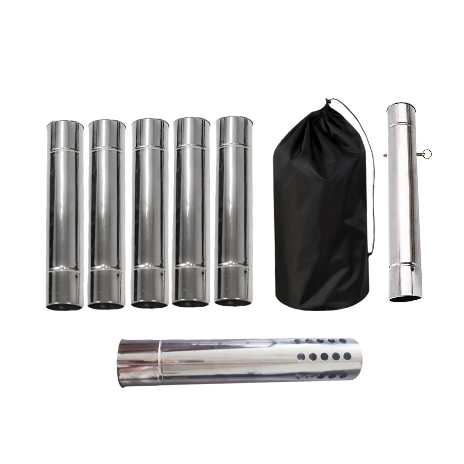 Chimney Tubes Dissipation Portable Stainless Steel with Storage Pouch Stove Tube