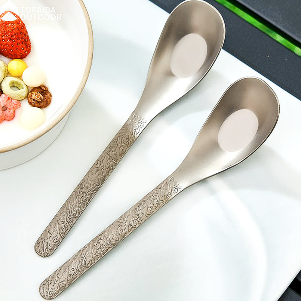 Titanium Spoon 17.2 cm 3.7 cm Wide 25g for Camping Hiking Travel Kitchen