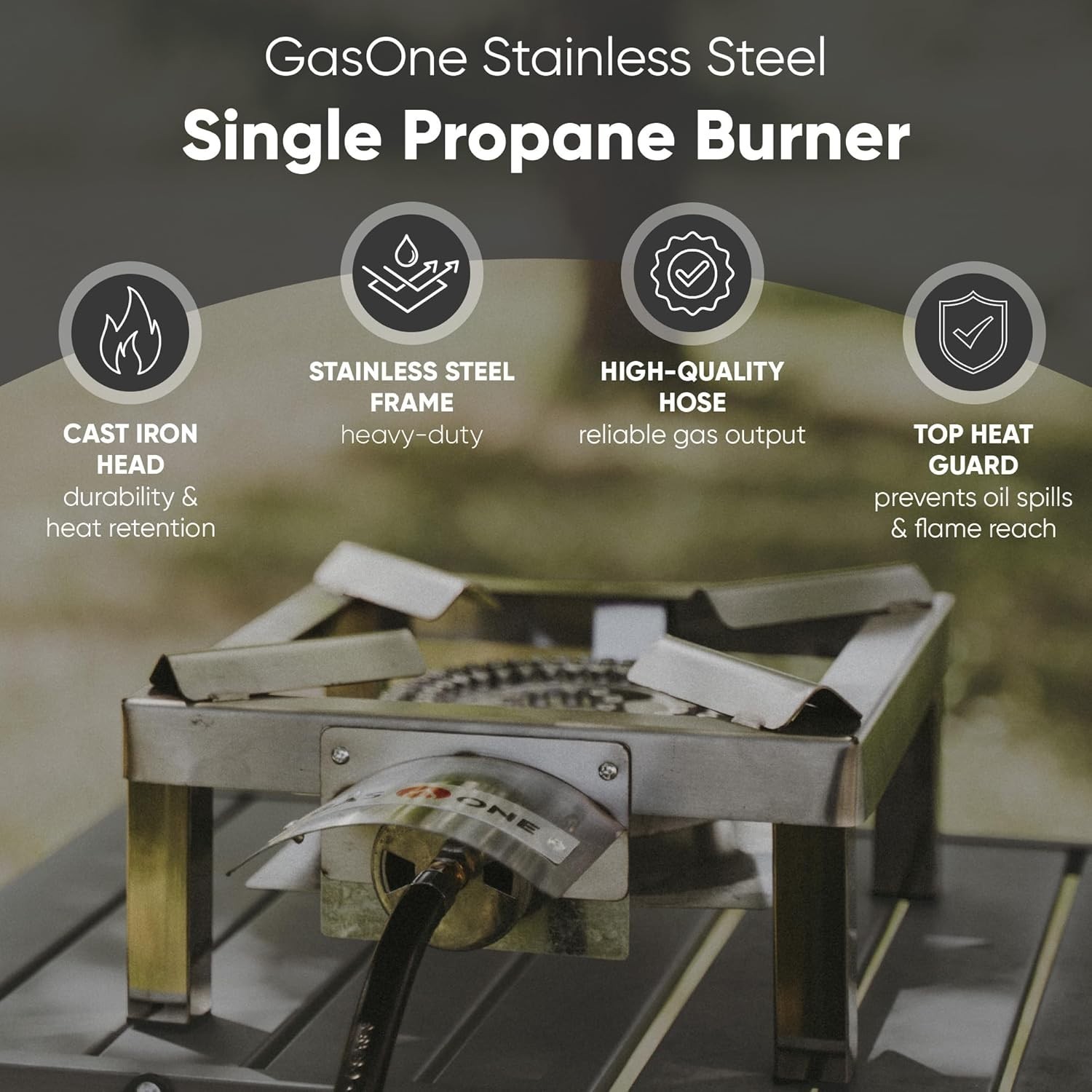 High-Output Stainless Steel Propane Burner – Perfect for Camping & Tailgating