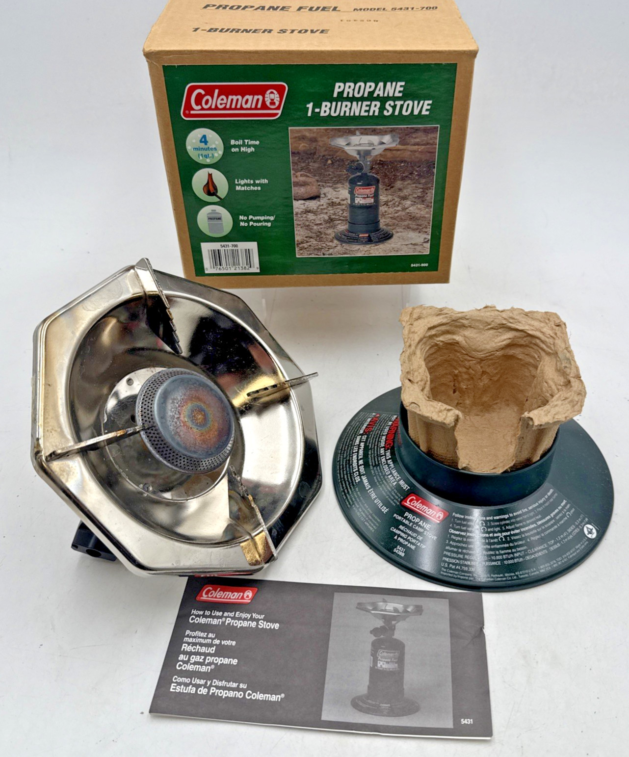 Coleman Propane Stove 5431-700 One Burner 10000 BTUs Camping Portable Stove CIB