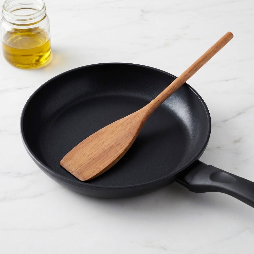 2pcs Wooden Kitchen Flat Spatula – Long Handle Mixing Spoons for Baking,