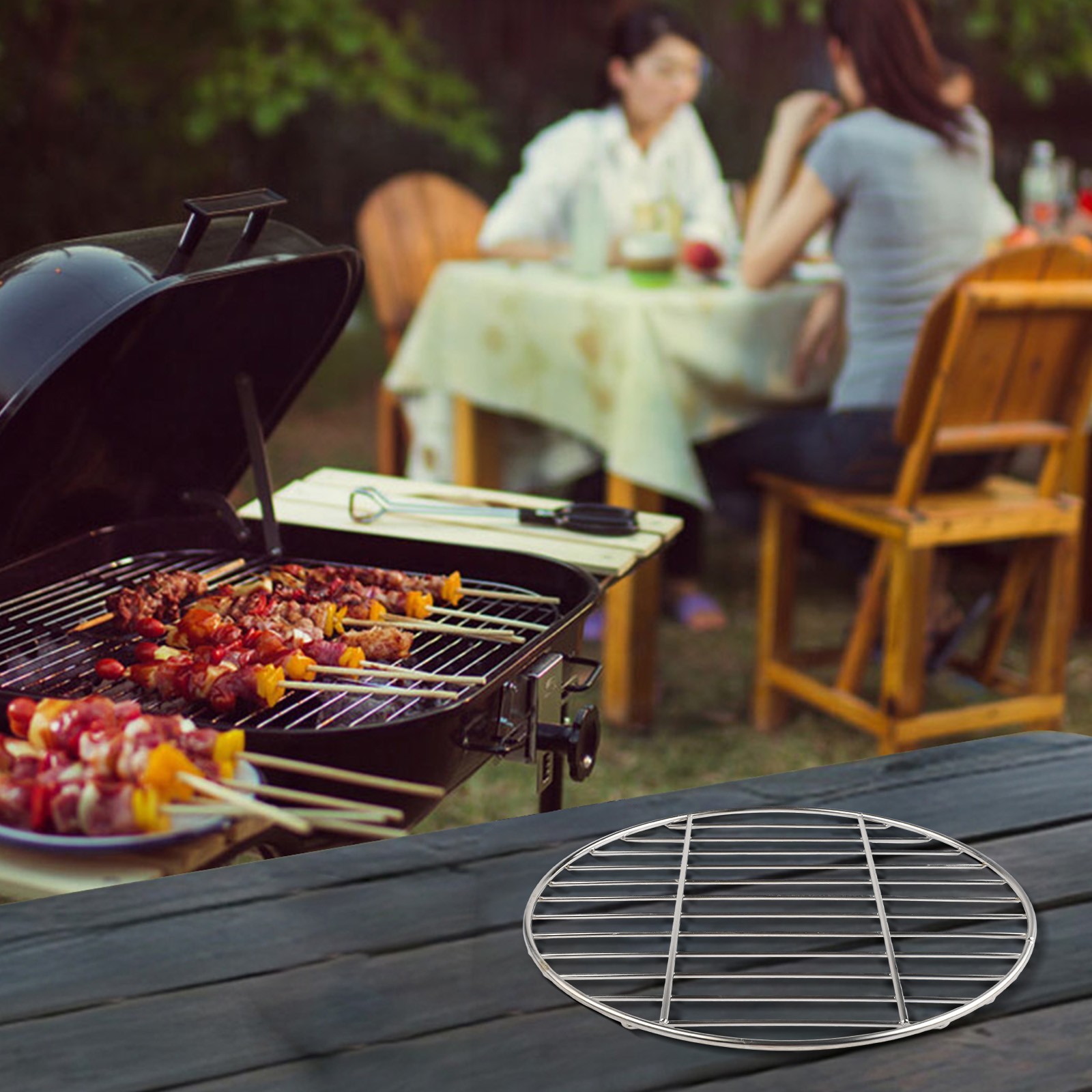 Stainless Steel Grilling Tray 30cm 35cm 40cm for Outdoor BBQ Gatherings