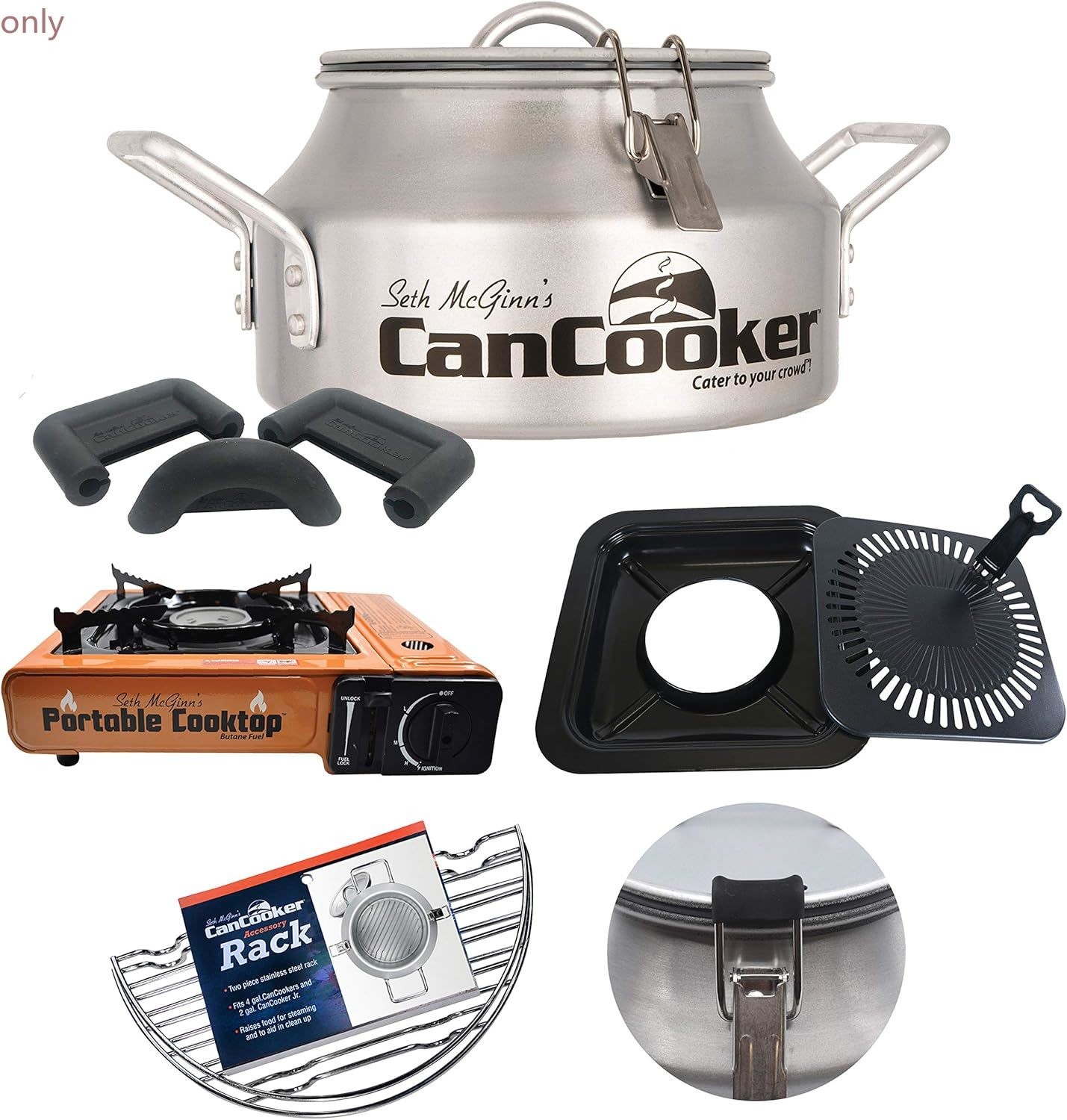 CanCooker Camping Cookware | Butane Stove with Portable Grill Top Conversion..