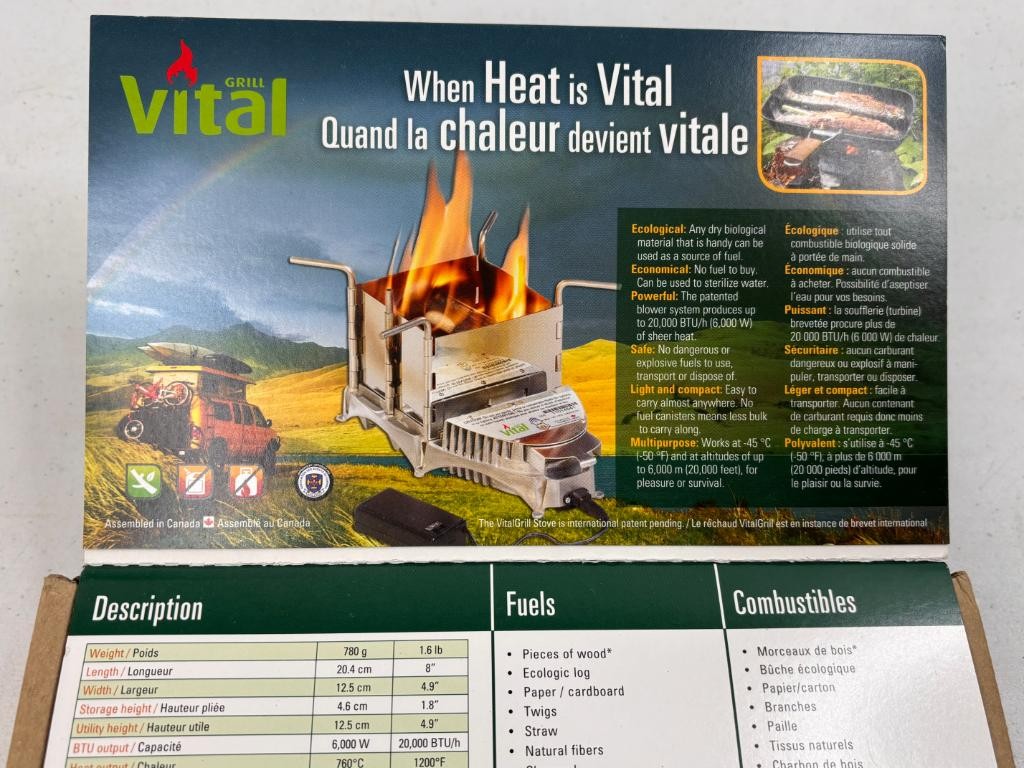 Vital Grill The Survival Stove Portable Wood Burning Camp Stove with Blower Fan