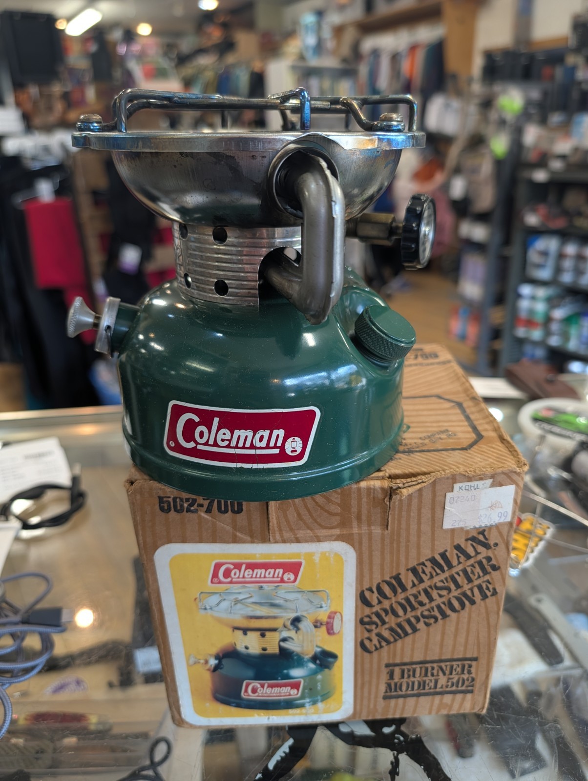 Vintage NOS 1976 Coleman 502 Camping Sportster Green Stove One Burner W/box