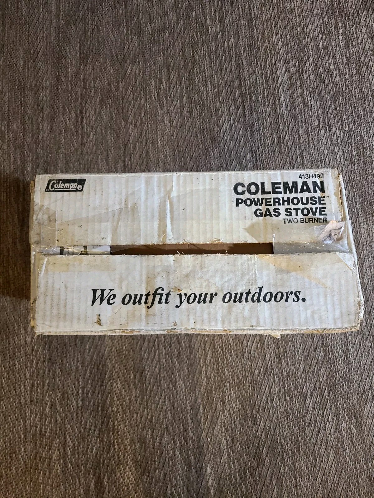 Vintage Coleman Powerhouse 2-Burner Gas Camp Stove 413H499 W/ BOX & MANUAL 1988