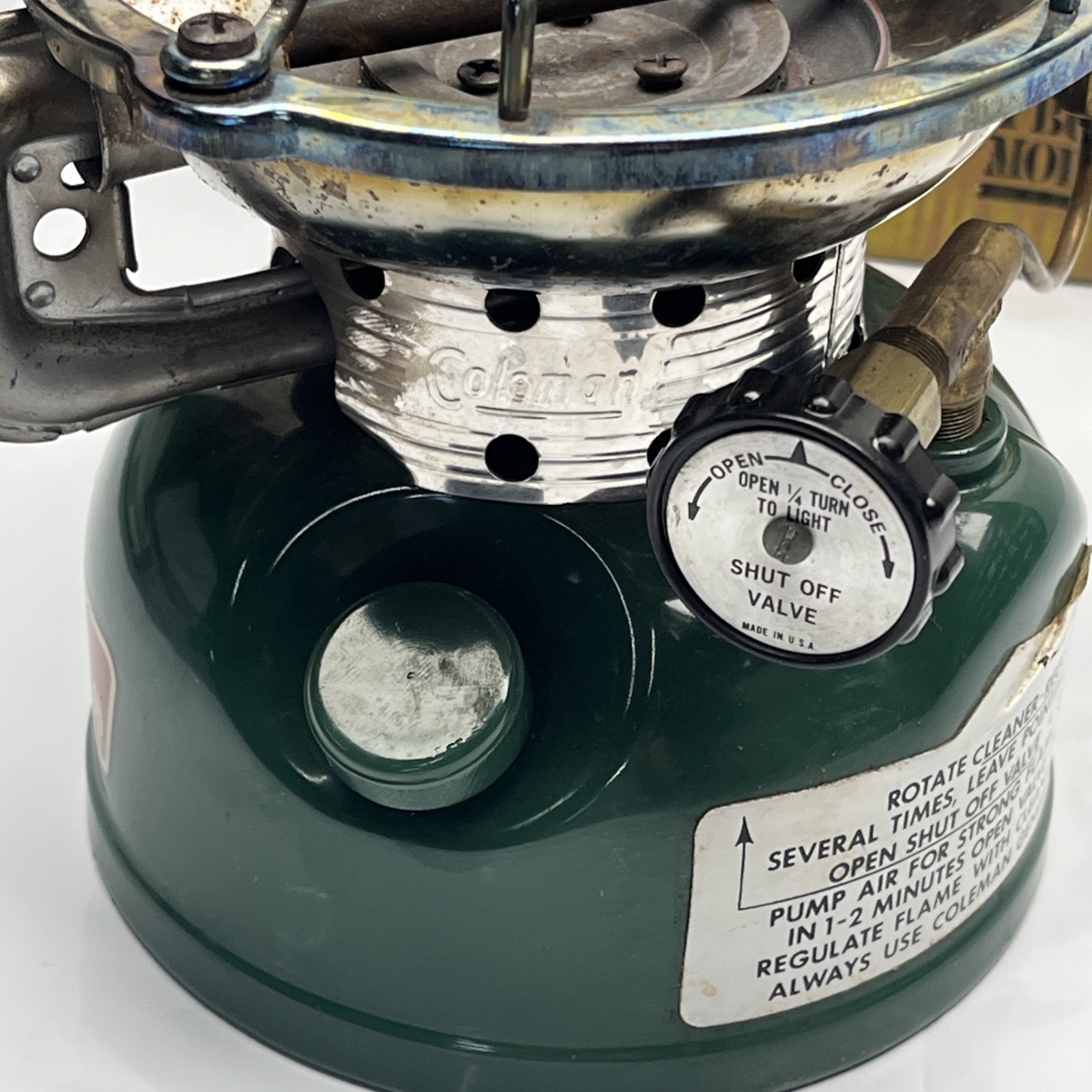Vintage Coleman 502 Green Single Burner Camp Stove Tested Works