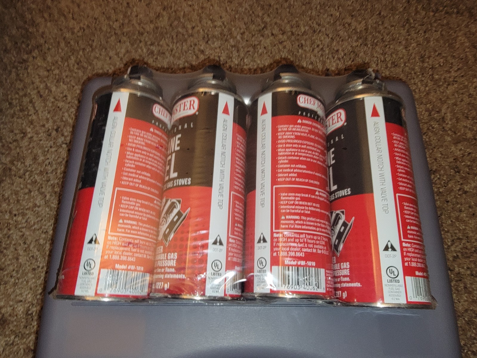 Chef Master Portable Butane Camping Stove 12000 BTU plus 4 cans of fuel