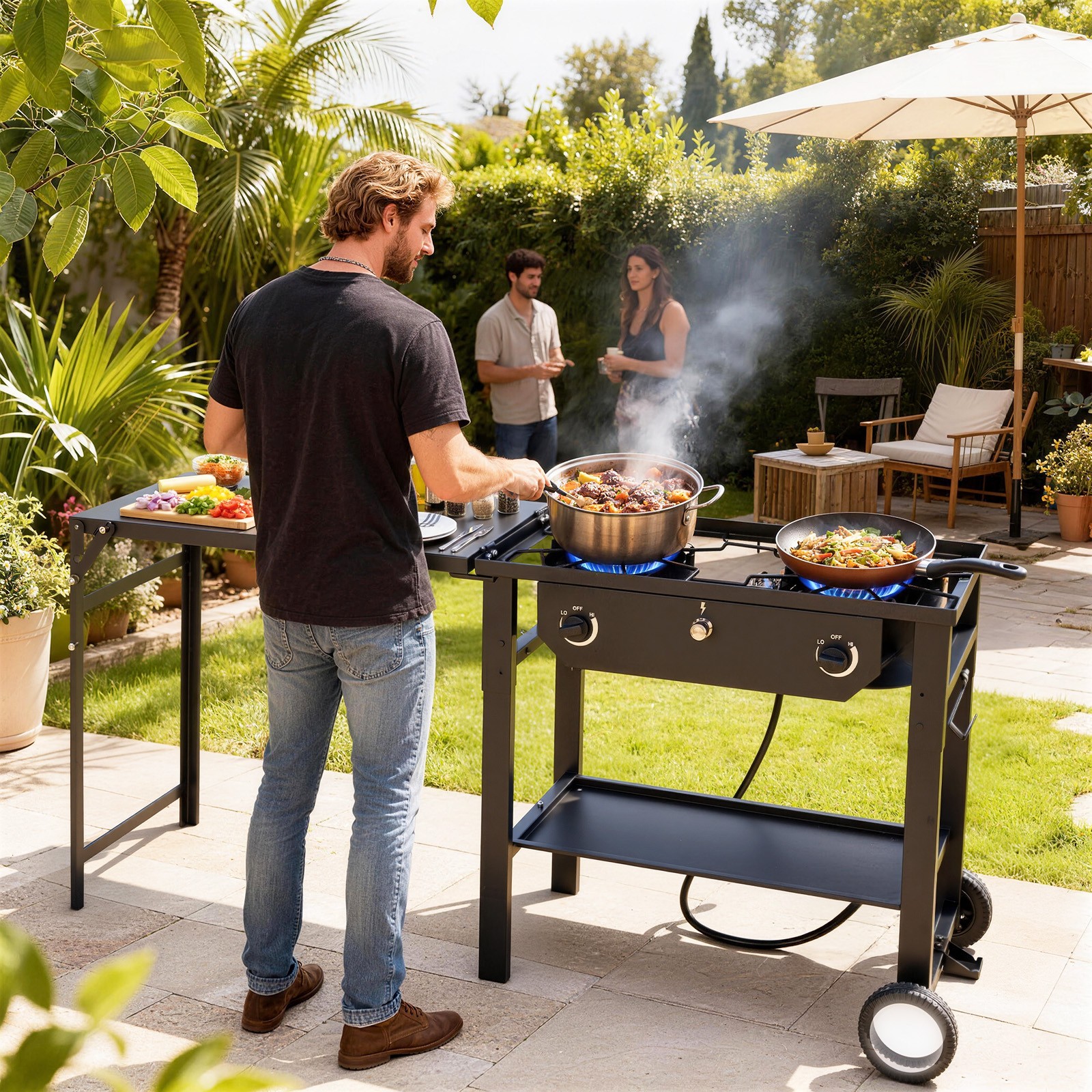 Folable Portable Propane Stove 2-3Burners for Outdoor Camping Cooker Stove Grill