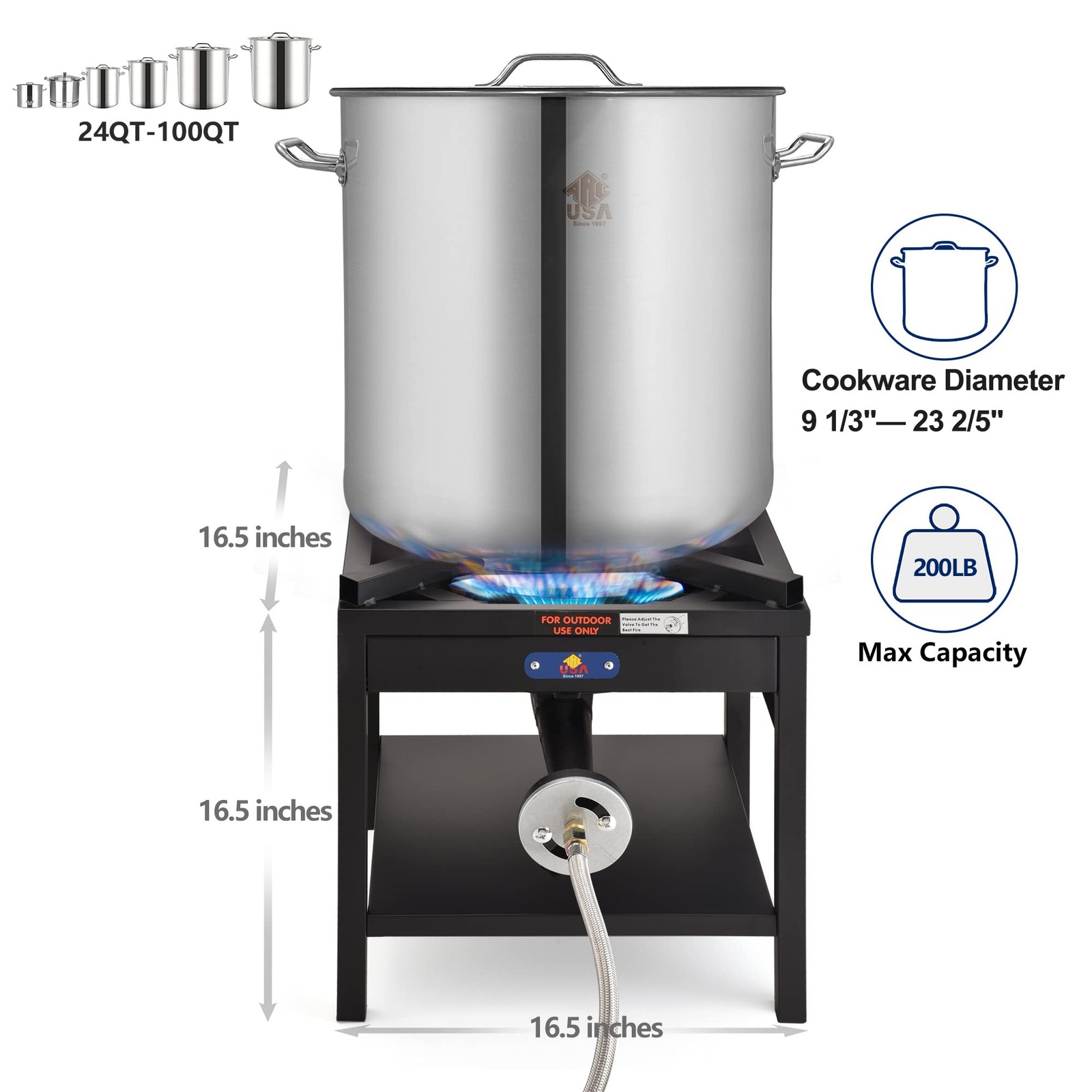 Arc Advanced Royal Champion Arc Single Burner Propane Stove 200000Btu Cast Iron