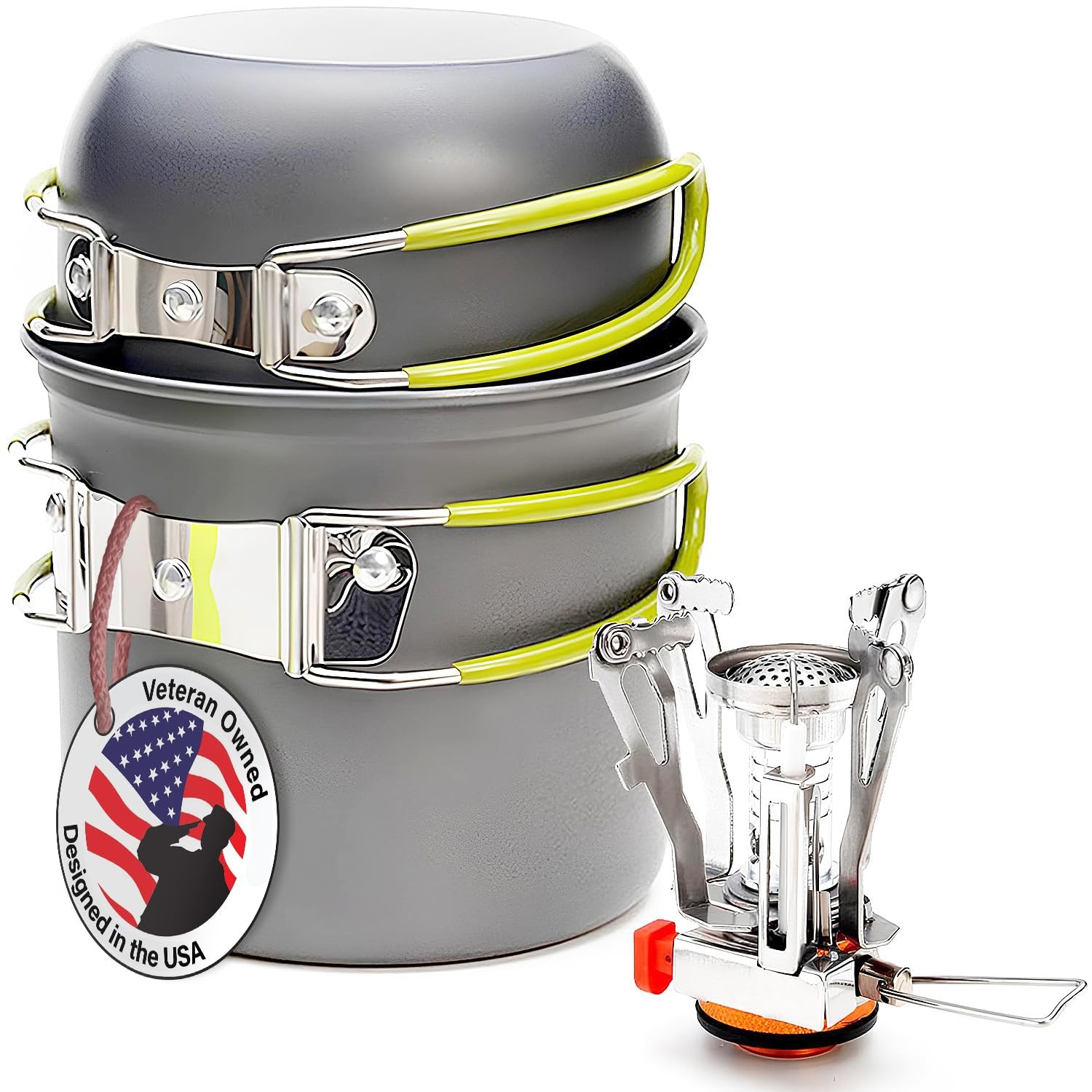 Camping Cookware Stove Set – Non-Stick Pots, Portable Mini – Ideal for Hiking