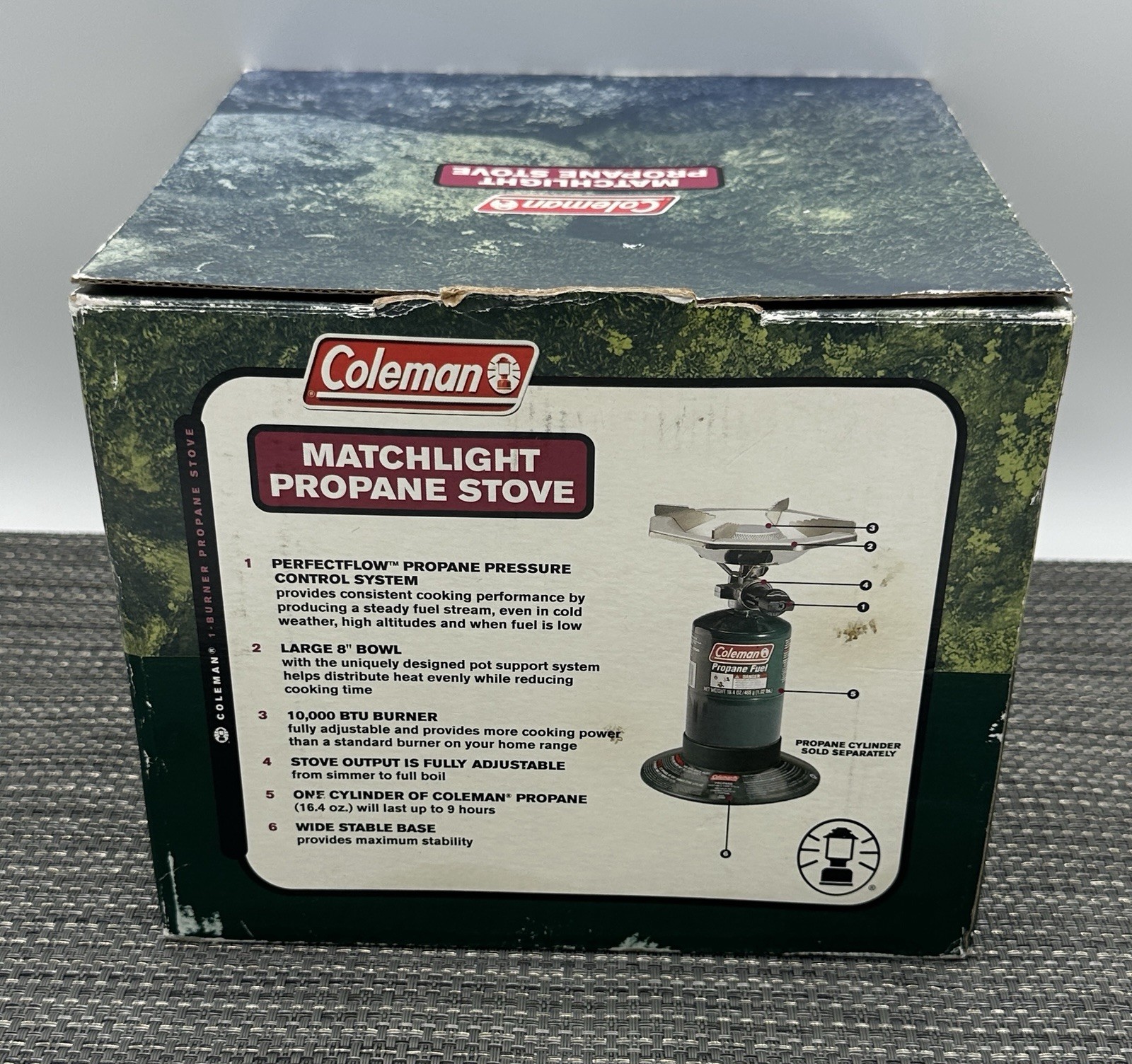 Coleman PerfectFlow Single 1-Burner Camping Outdoor Propane Stove 8″ Bowl