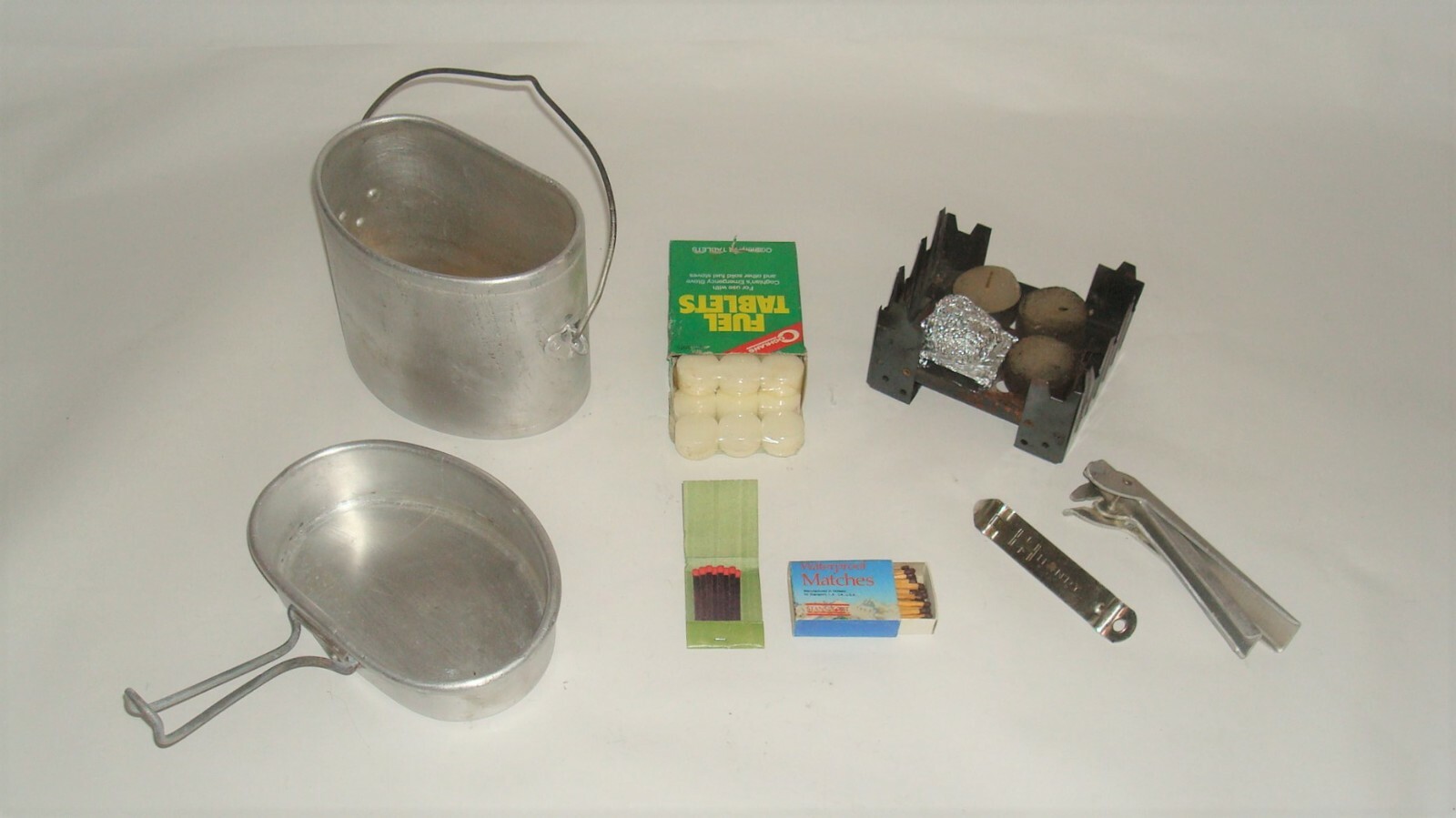 Vintage Kidney Bean-Shaped Canteen Backpacking Hiking Camping Lightweight AL