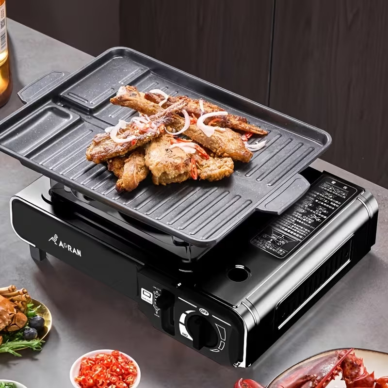 AORAN Outdoor/Indoor Camp Stove High Pressure Butane Portable Gas Cooker w/Pan
