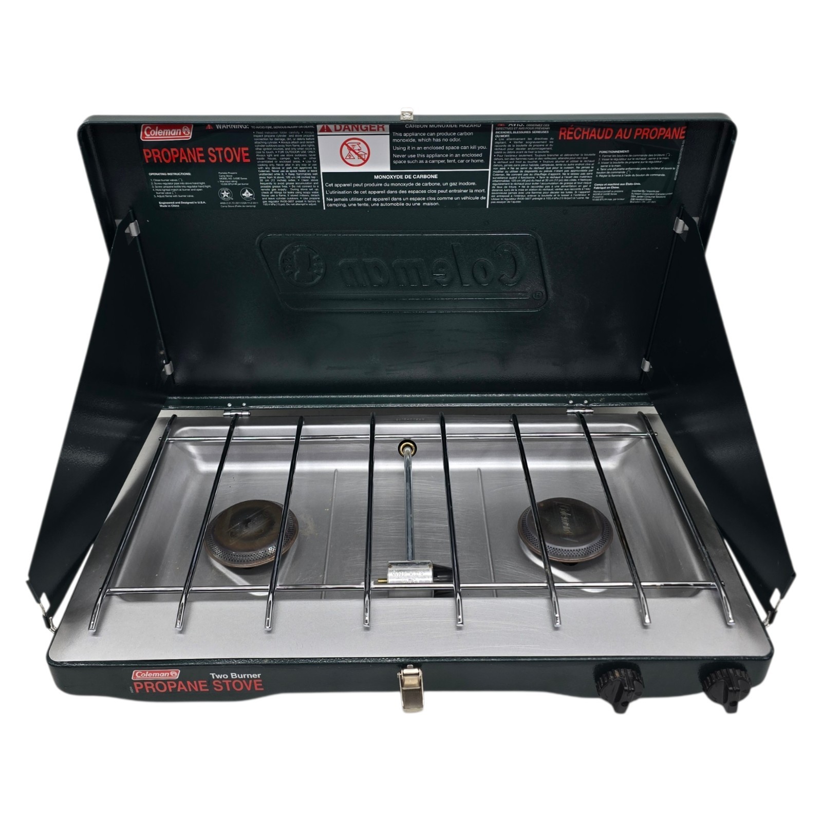 Coleman 5430E Classic 2 Burner Propane Portable Camp Stove 20000BTU Wind Blocks