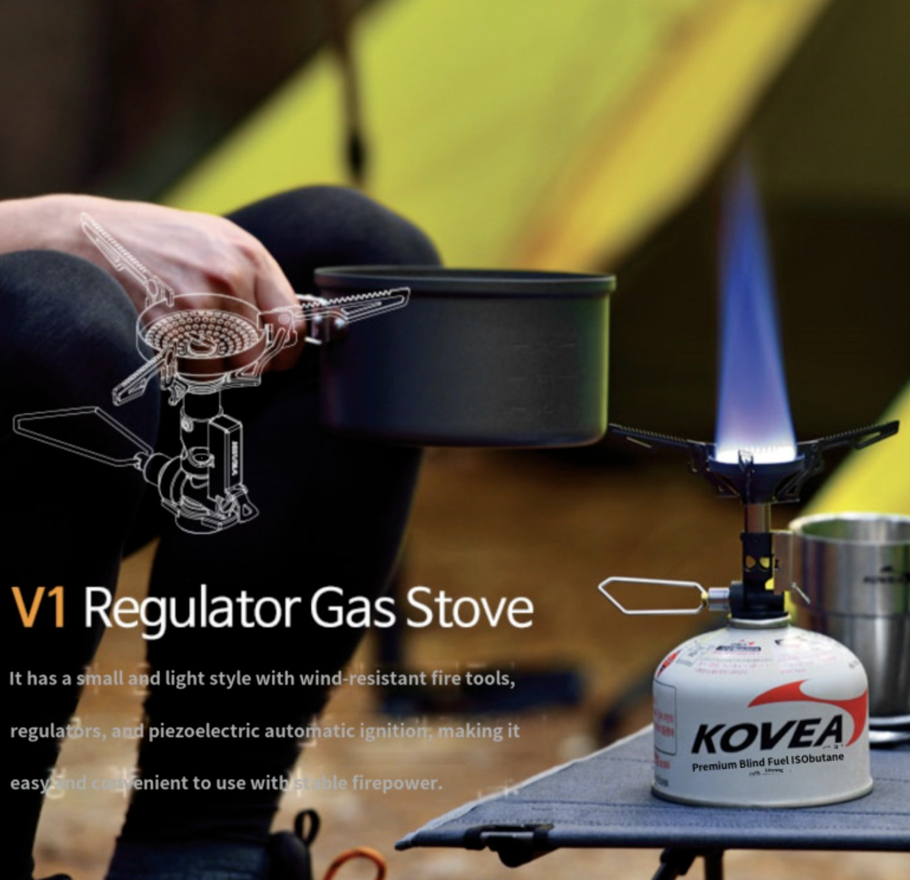 [KOVEA] V1 KGB-1607 Regulator Gas Stove Mini Stove for Outdoor / Campping