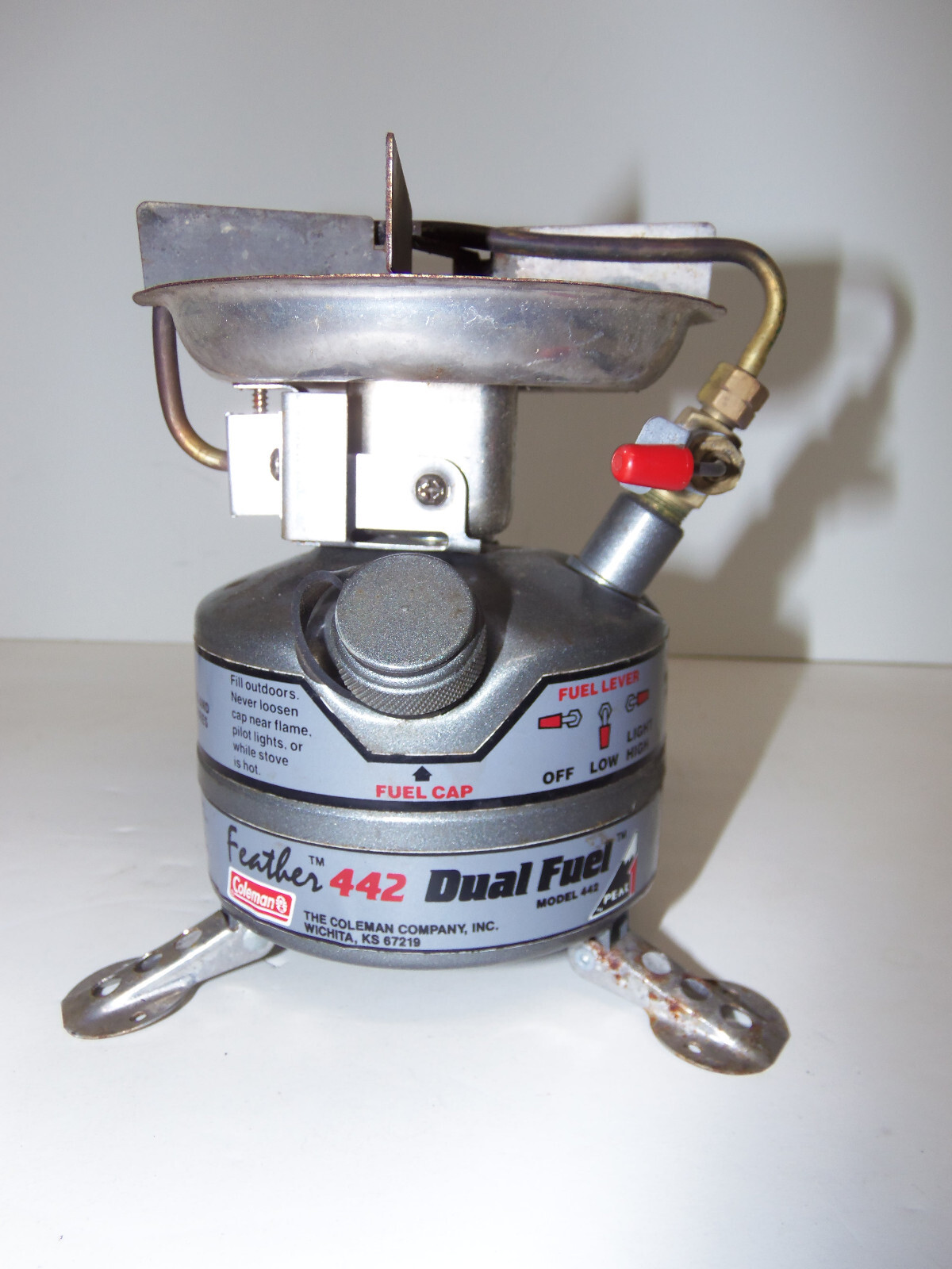 Vintage Coleman Peak 1 Feather 442 Dual Fuel Hiking Camping Stove Made In USA
