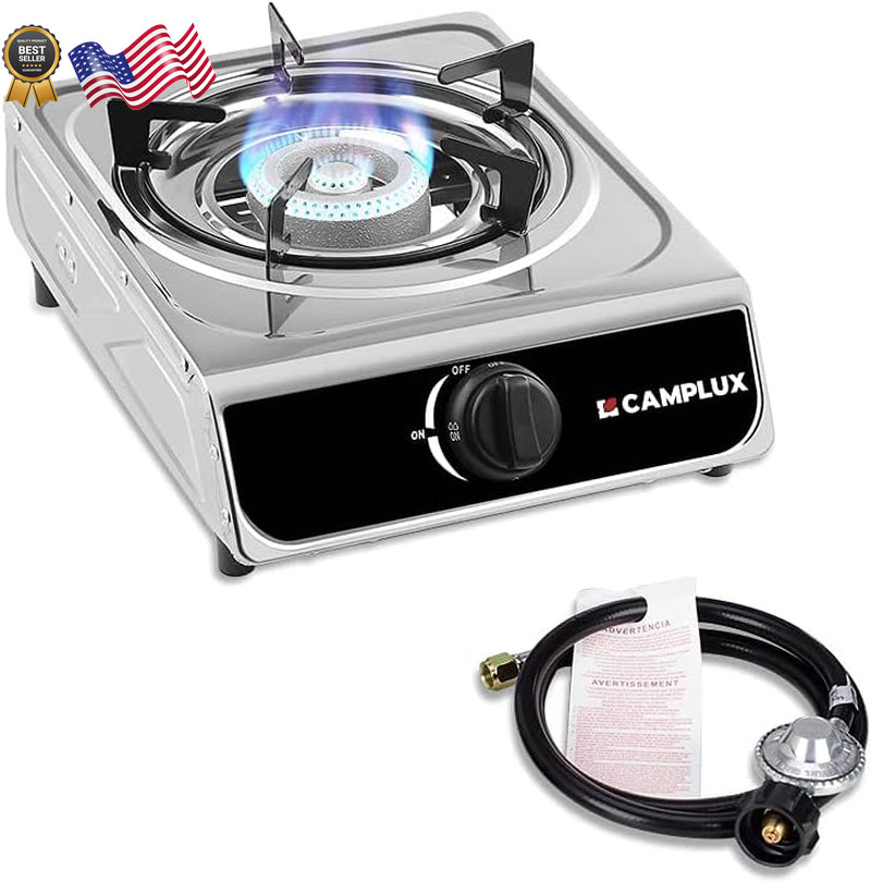 Portable Stainless Steel Propane Stove 9,800 BTU – Single Burner Gas Cooker