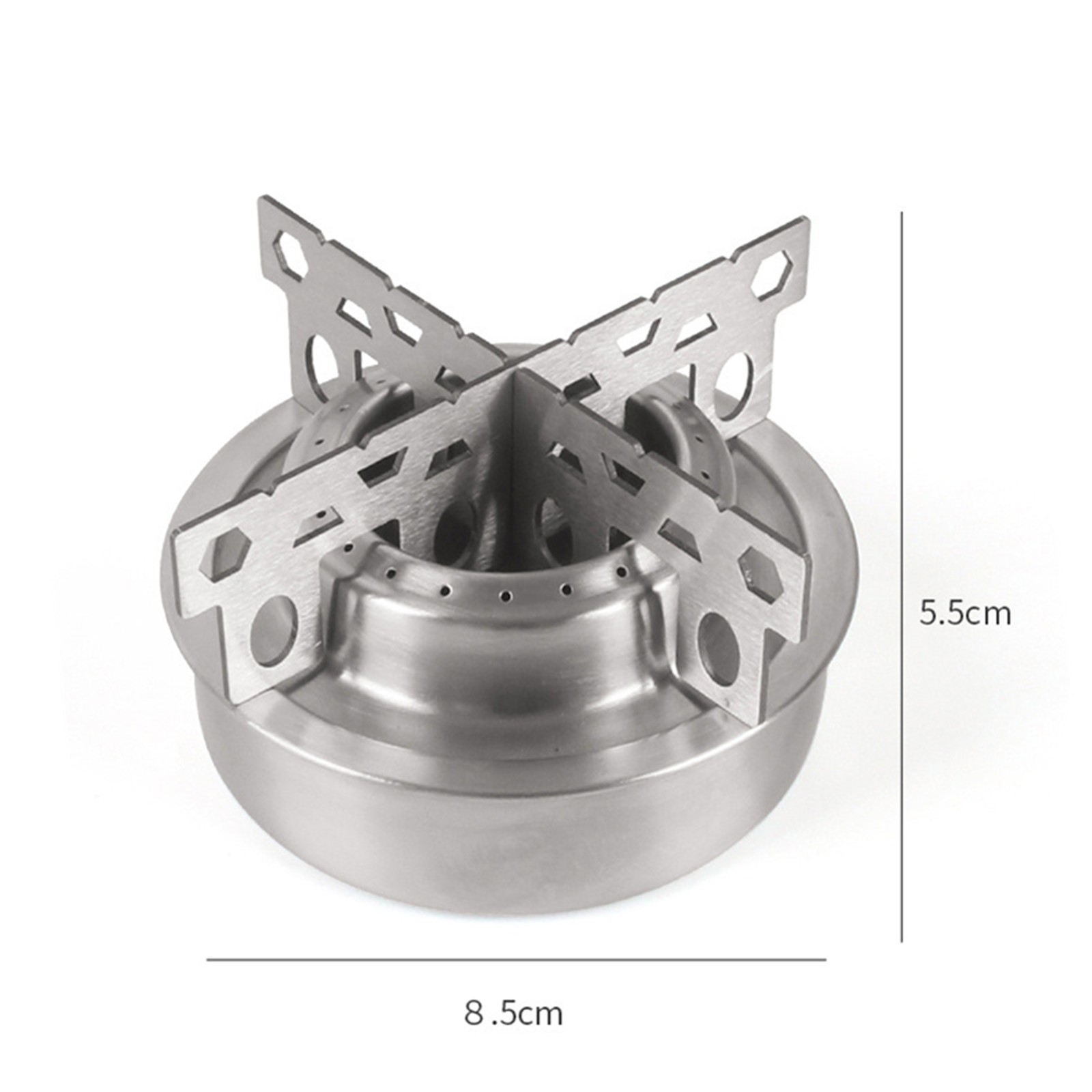 Mini Stainless Steel Outdoor Camping Alcohol Stove Cooking Burner W/Cross Stand