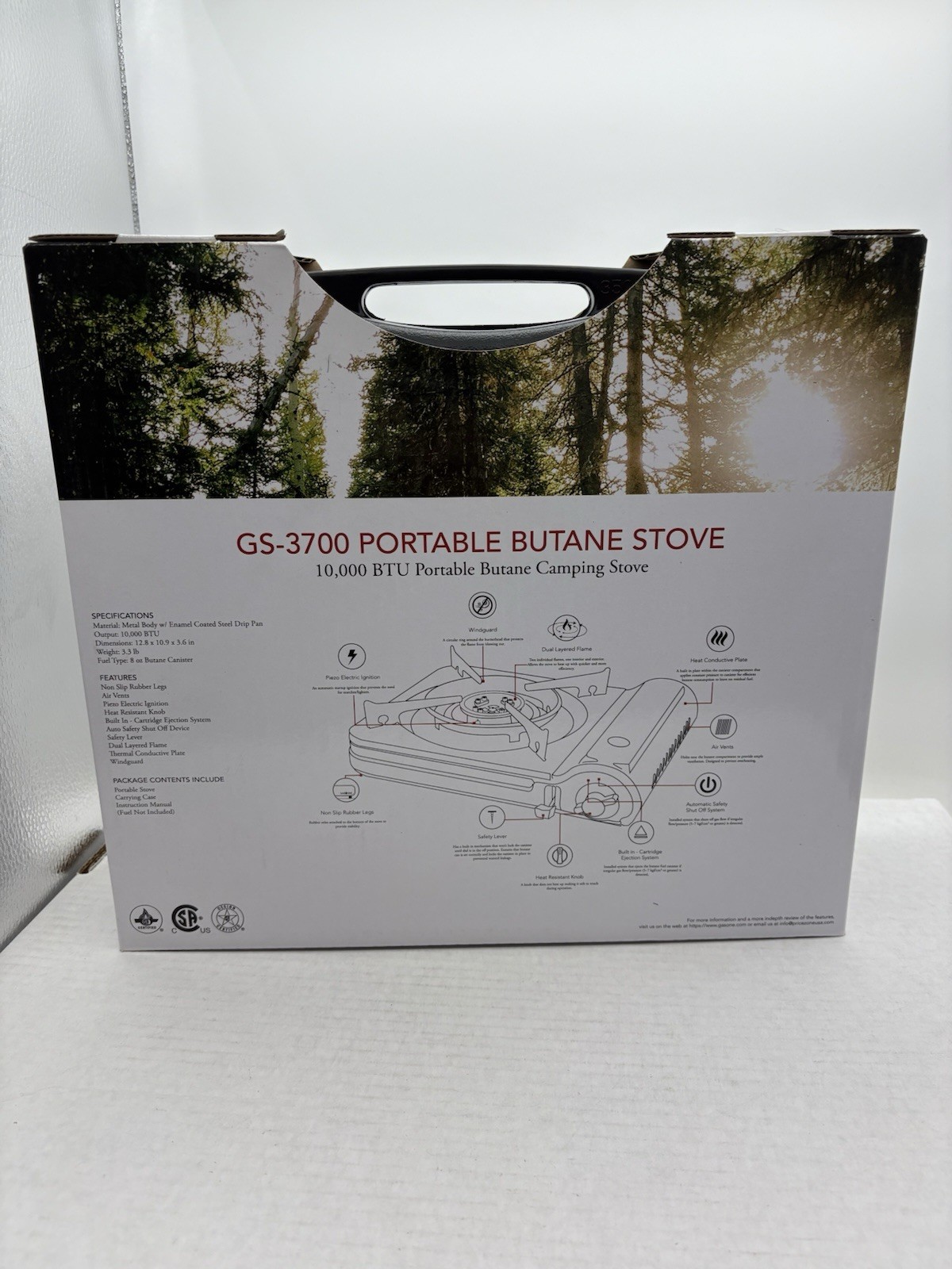Gas One GS3700 Portable 10000 BTU Butane Camping Stove Burner & Carry Case New