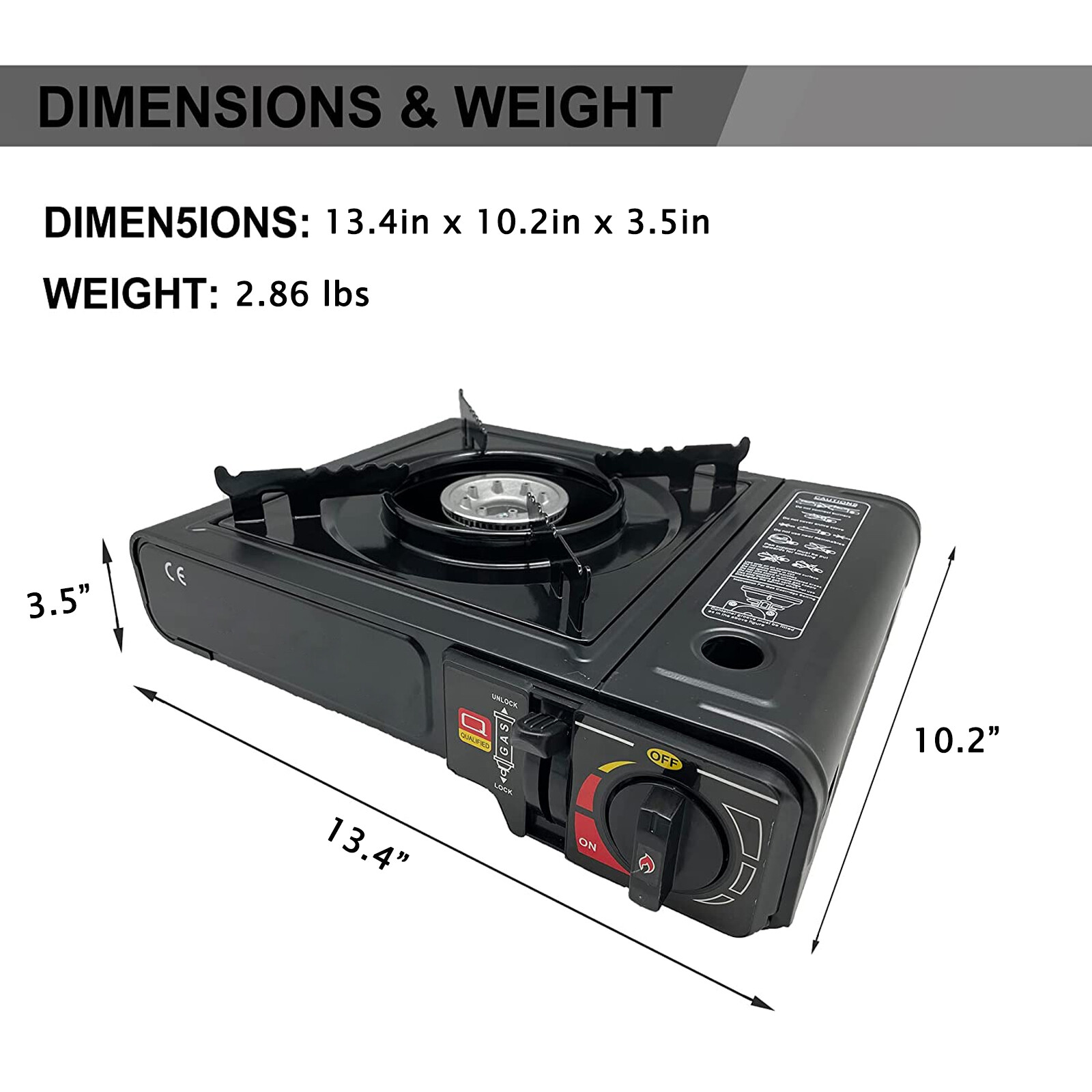 1/2/3 Stove Portable Camping Gas Stove Cast Iron Propane Burner Single/Dual Fuel
