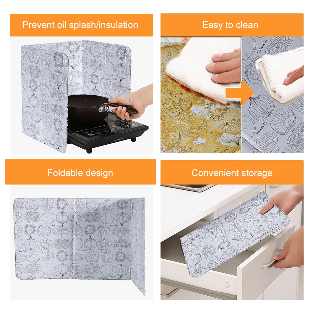 Kitchen Cooking Frying Pan Oil Screen Cover Anti Splatter Printing