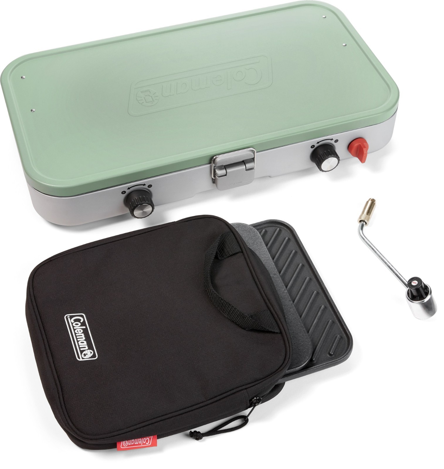 Coleman Cascade 3-in-1 Camp Stove Portable Propane Camping Grill, Hickory Moss