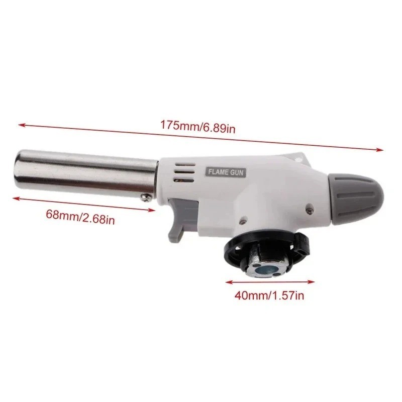 Outdoor Butane Gas Torch Burner Adjustable Flame for Camping Cooking BBQ Baking