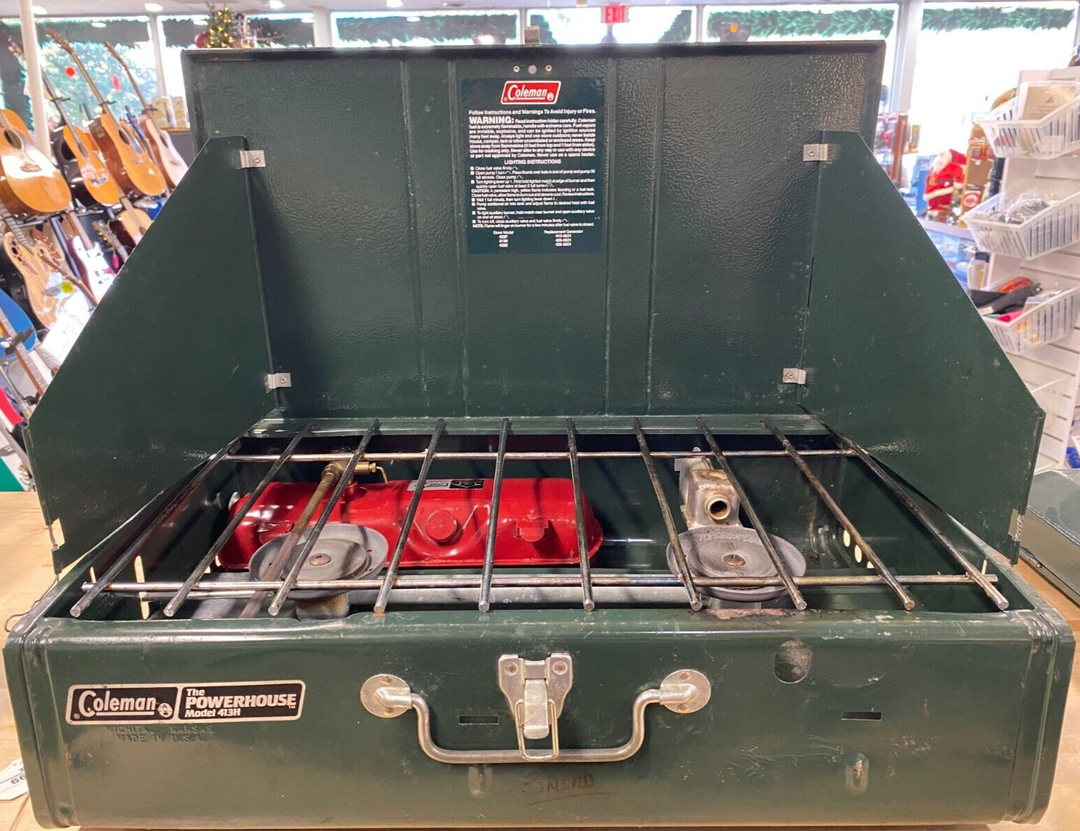 Coleman 413H The Power House 2 Burner Camping Stove W/ Fuel Tank used