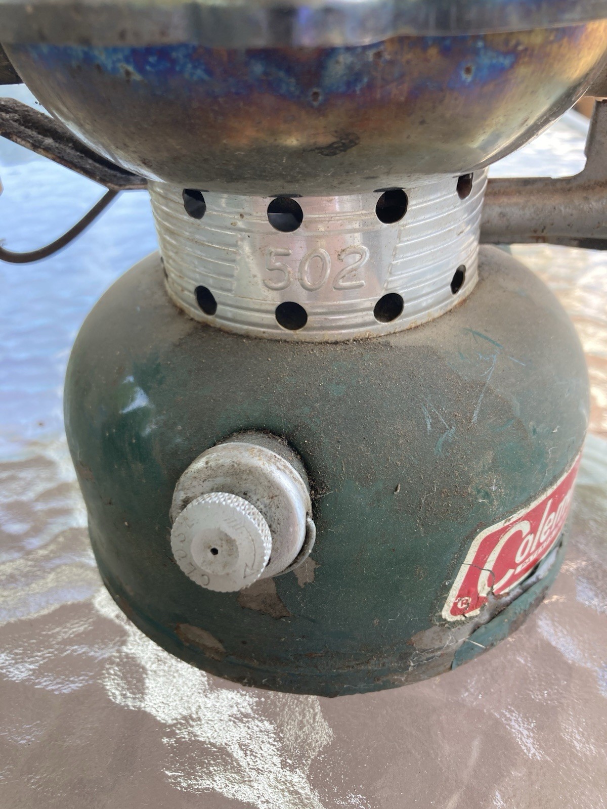 Vintage 1970 Coleman 502 Green Camp Stove For parts Only.