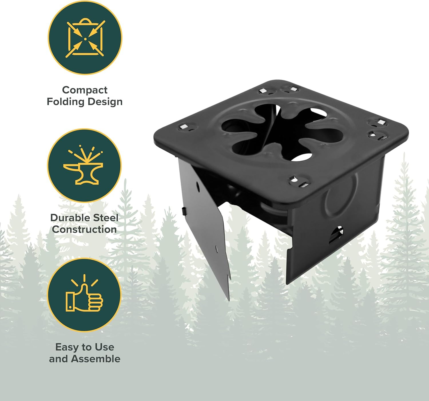 Portable Folding Camp Stove – Compact, Lightweight Steel Cooking Stove for Campi