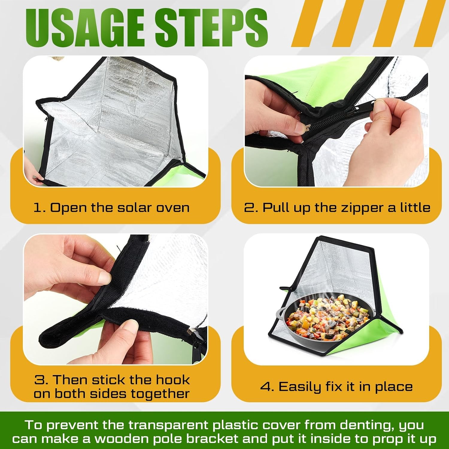 Teenyyou 4 Pack Foldable Solar Oven Mini Camp Stove