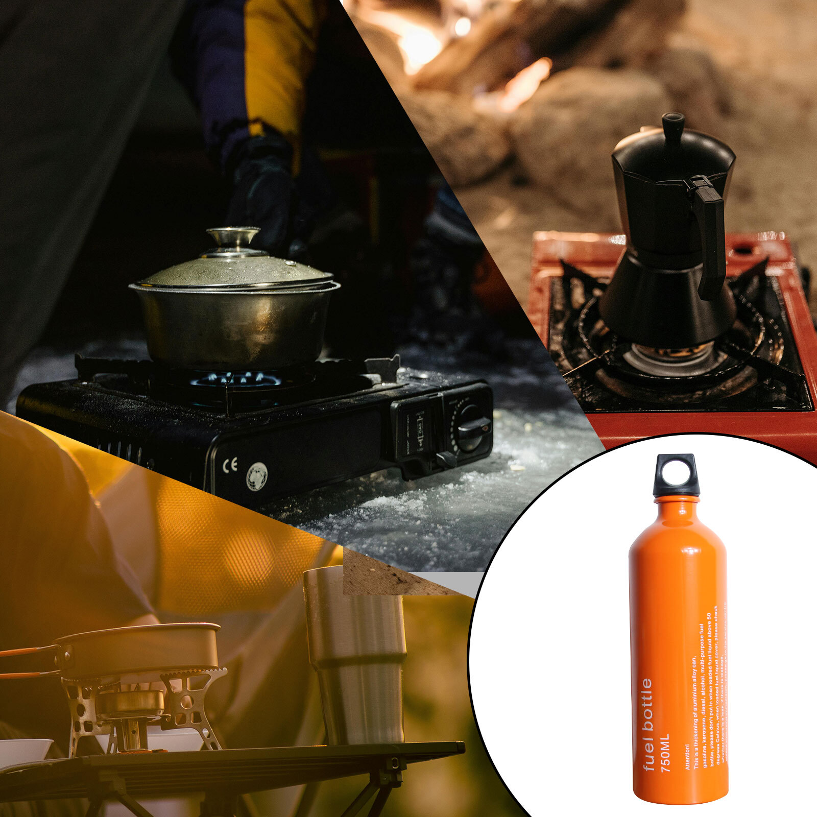 Outdoor Fuel Bottle Petrol Liquid Oil Bottle Kerosene Bottle 750ml Capacity USA